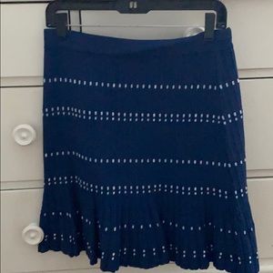 Knit blue form fitting skirt